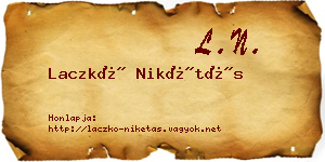 Laczkó Nikétás névjegykártya